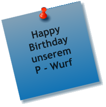 Happy  Birthday unserem P - Wurf